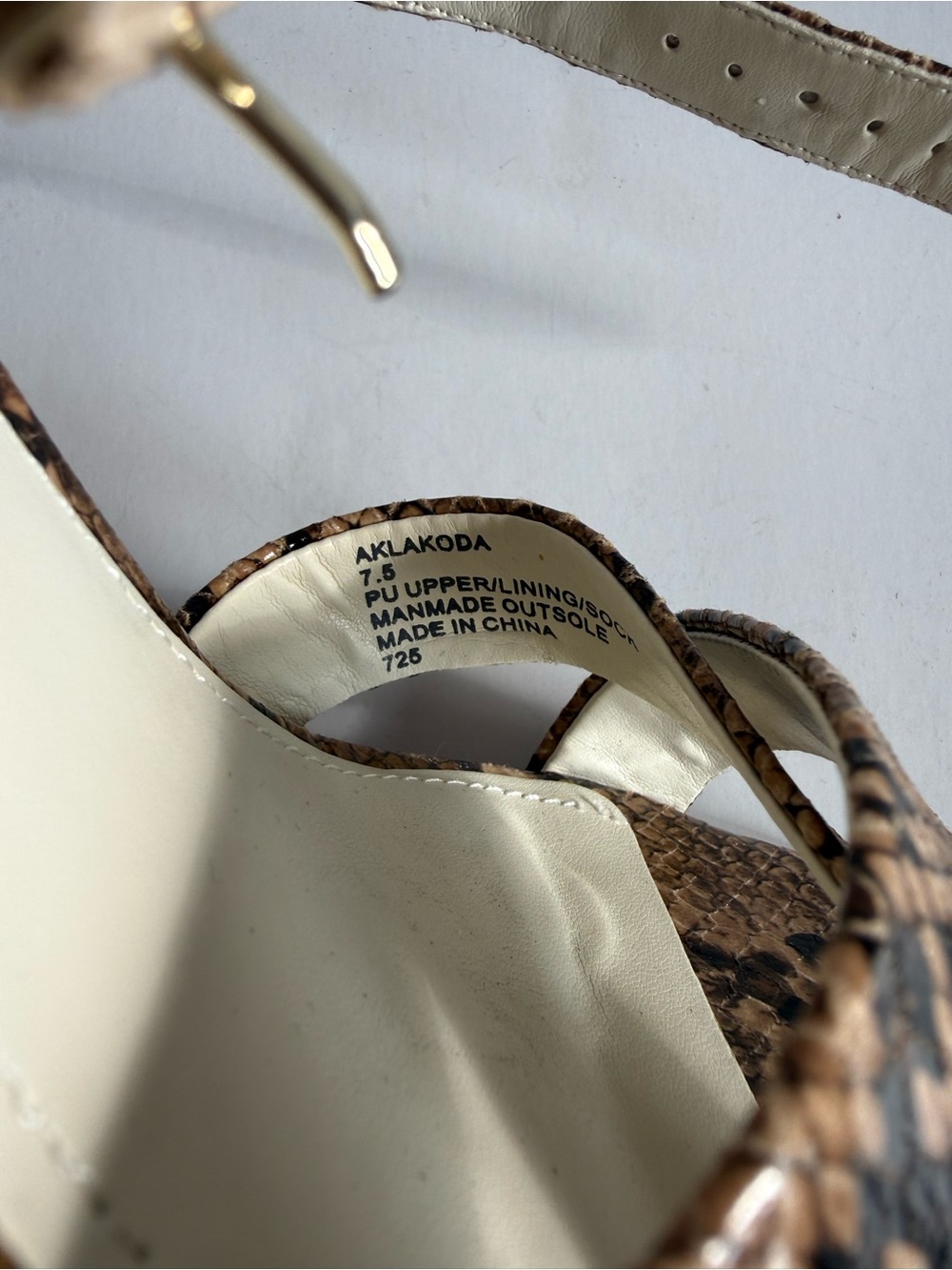 Anne Klein Brown Snake-Print Platform Sandals - Picture 7 of 16